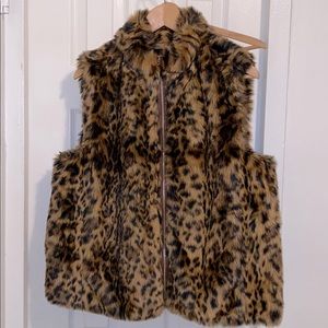 Leopard fur vest